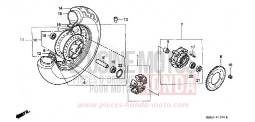 ROUE ARRIERE VT750C2W de 1998